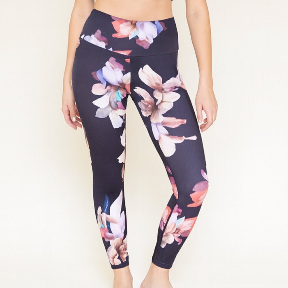 VOGO Athletica Black Floral Leggings Extra Large